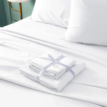 6-Piece King White Luxury Bed Sheets