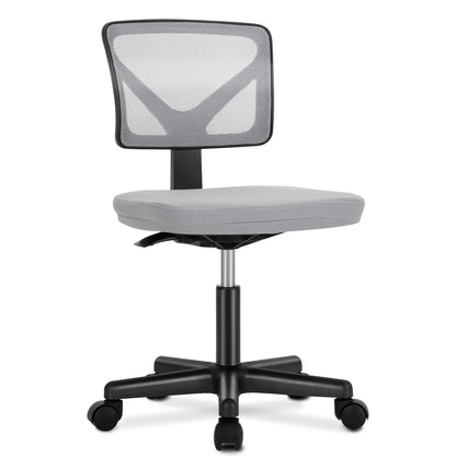 Mesh Armless Office Chair Lumbar Support Swivel