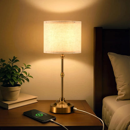 Rechargeable Dimmable Fabric Table Lamp – Portable Touch Lamp for Bedroom & Living Room