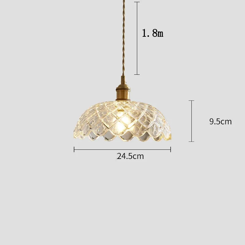 Nordic Retro Glass Flower Pendant Light