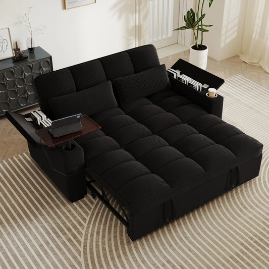 Convertible Sofa Bed Swivel Side Table