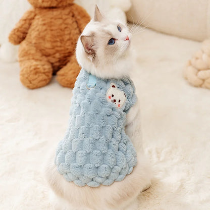 Plush Cat Puppy Winter Jacket Warm Pet Coat