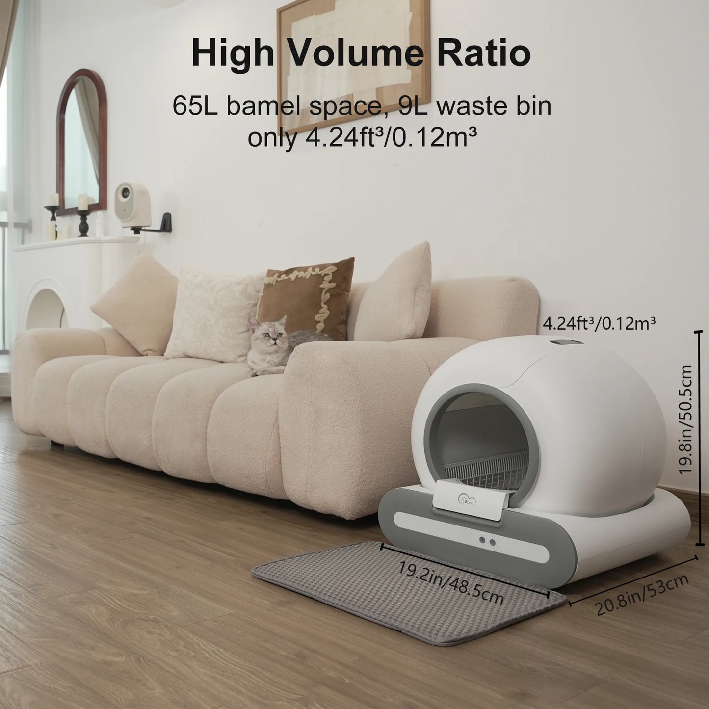Smart Self-Cleaning 65L Cat Litter Box