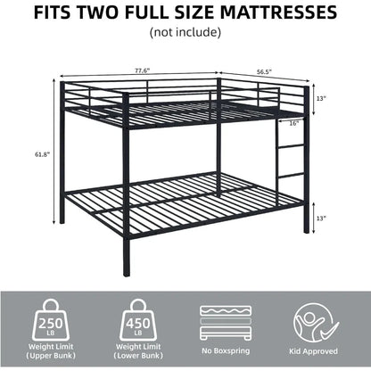 Full Metal Bunk Bed Heavy Duty Frame