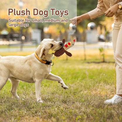 5-Pack Plush Animal Squeaky Dog Toys