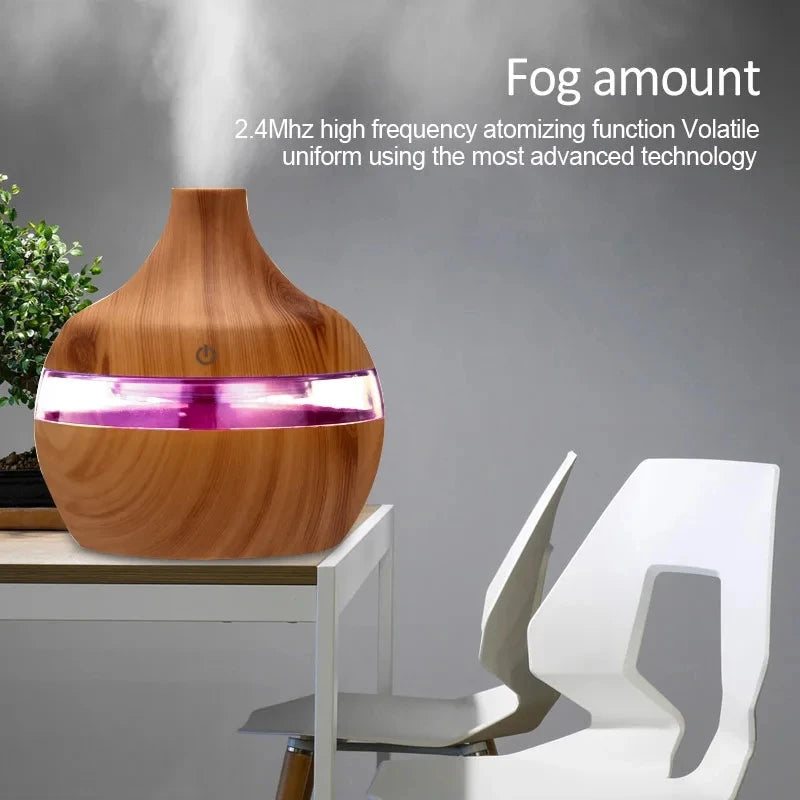 Ultrasonic Wood Grain Aroma Air Diffuser