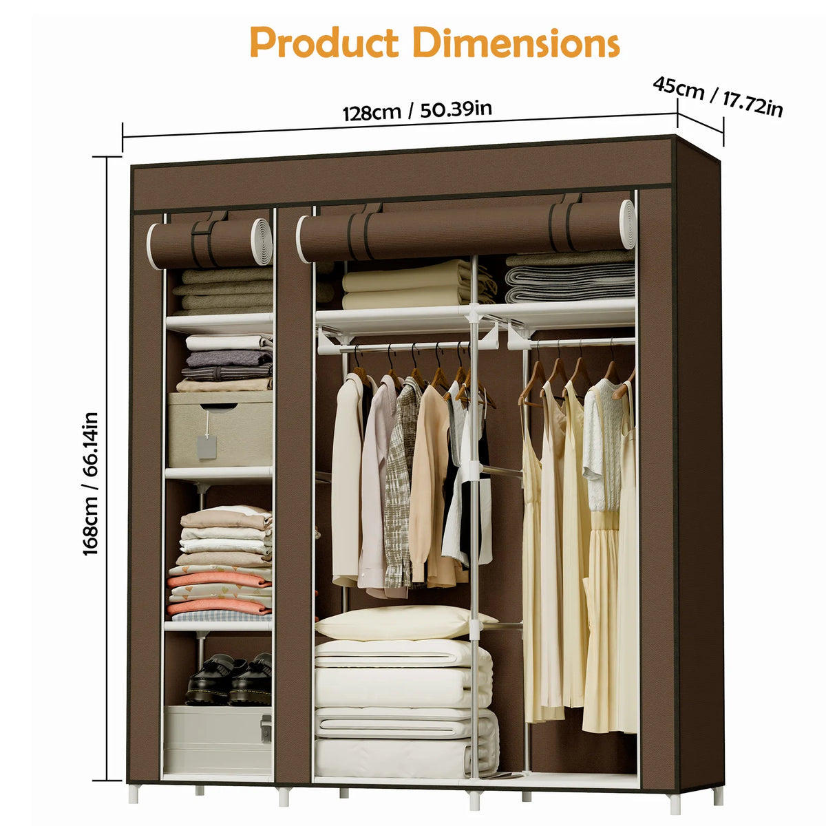Large Capacity Portable Non-Woven Wardrobe Closet Organizer