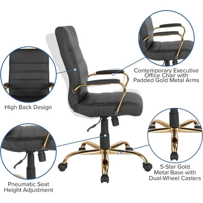 High Back Black Leather Executive Office Chair