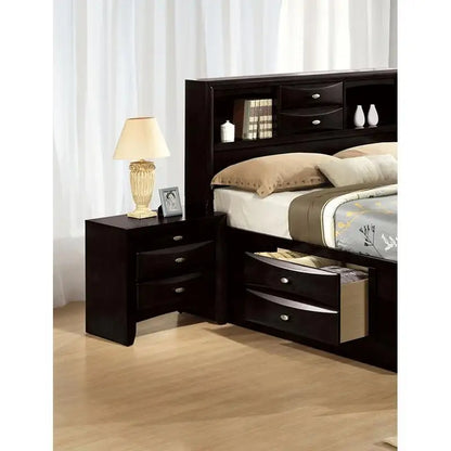 Contemporary King Bed with Nightstands Bookcase