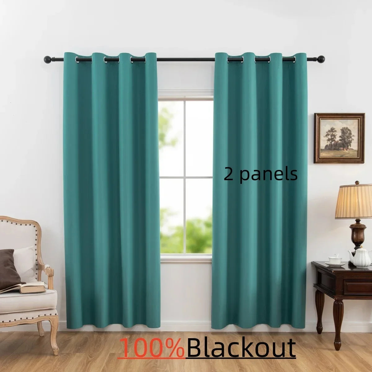 Modern 100% Blackout Solid Window Curtains