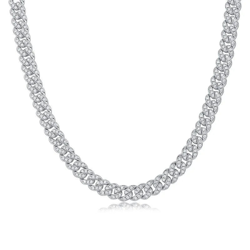 Moissanite Iced Cuban Link Chain Necklace