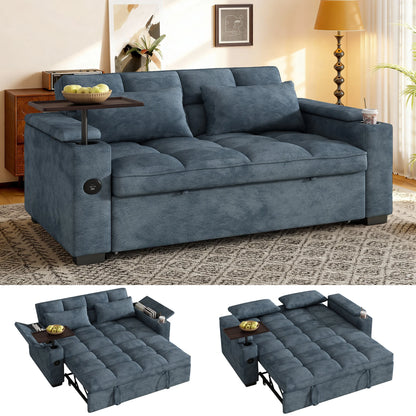 Convertible Sofa Bed Swivel Side Table