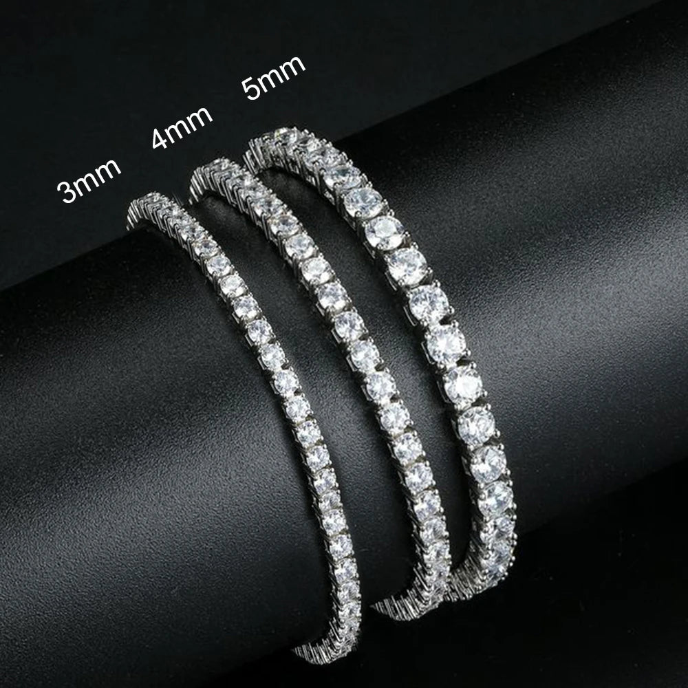 Sweetrain Moissanite Tennis Bracelet: 925 Sterling Silver & 18K Gold Plated