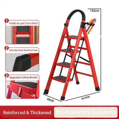 Foldable Step Ladder with Built In Tool Holder