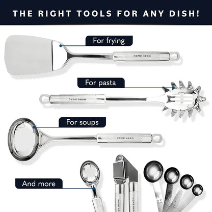 54-Piece Stainless Steel Kitchen Utensils Set