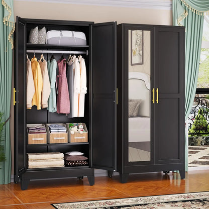 71 Inch Steel Armoire Wardrobe Closet Cabinet