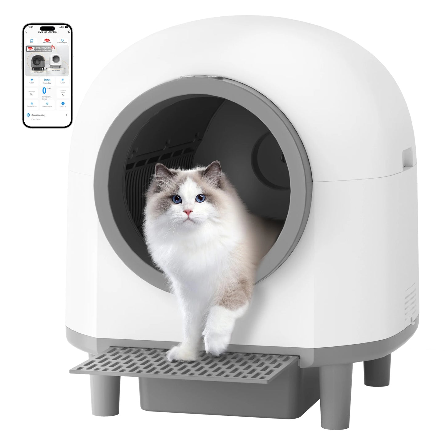 Smart Automatic Cat Litter Box with App Control