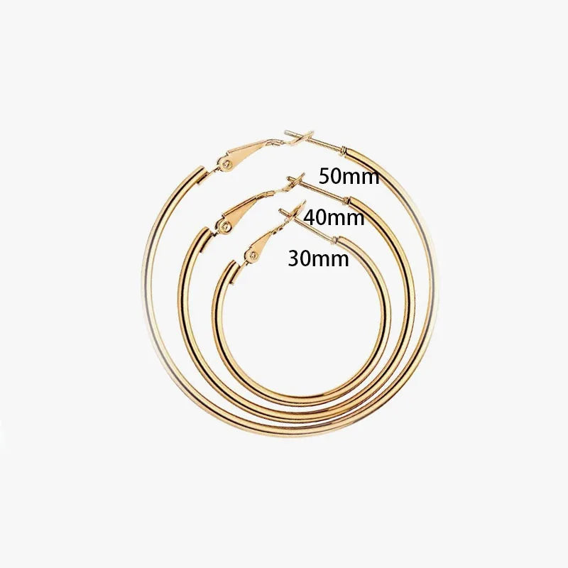 6-Pair Stainless Steel Hoop Earrings Set