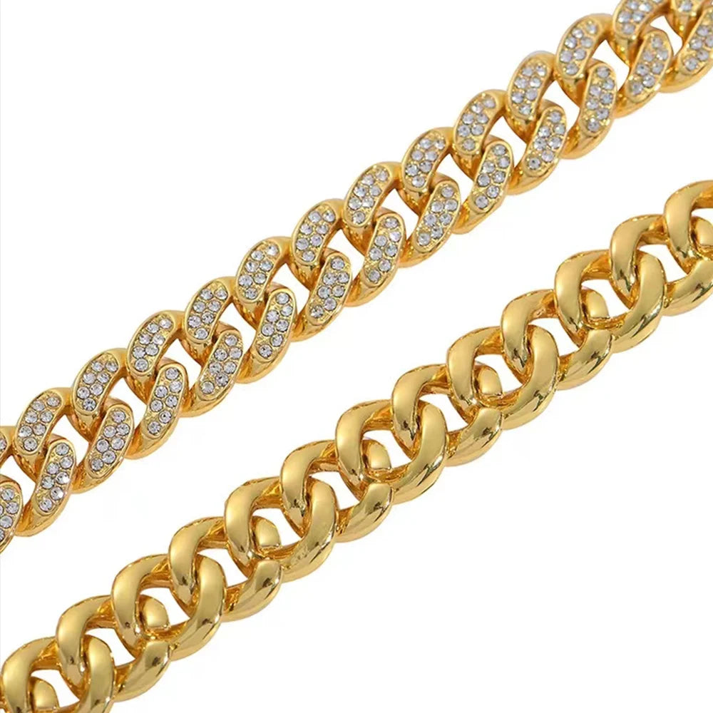 Full Crystal Cuban Chain Hip-Hop Bracelet