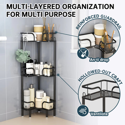 Freestanding Multi-Tier Bathroom Corner Storage Shelf