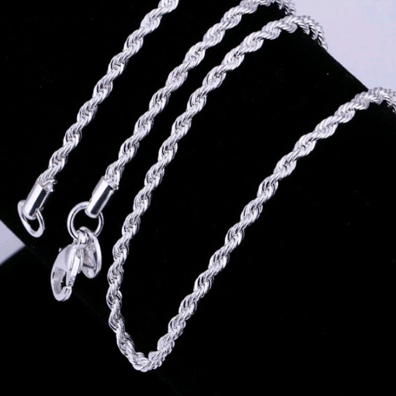 2pcs Silver Plated Necklace Bracelet Set