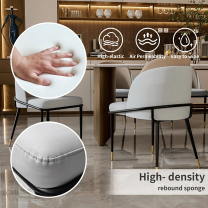 Luxurious Microfiber Silicone Leather Upholstered Dining Chairs