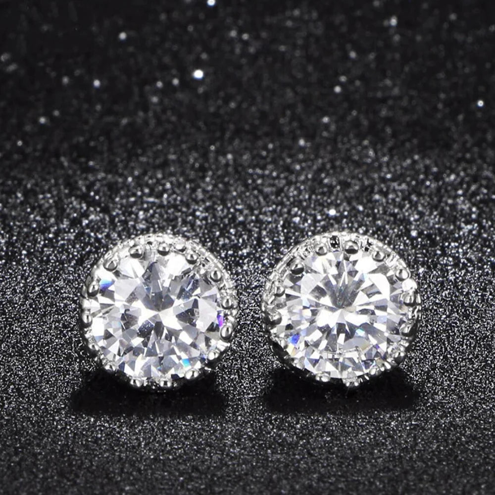 Certified 1ct Moissanite Stud Earrings - 925 Sterling Silver Unisex Fine Jewelry