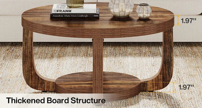 Tribesigns 2 Tier Round Wooden Coffee Table