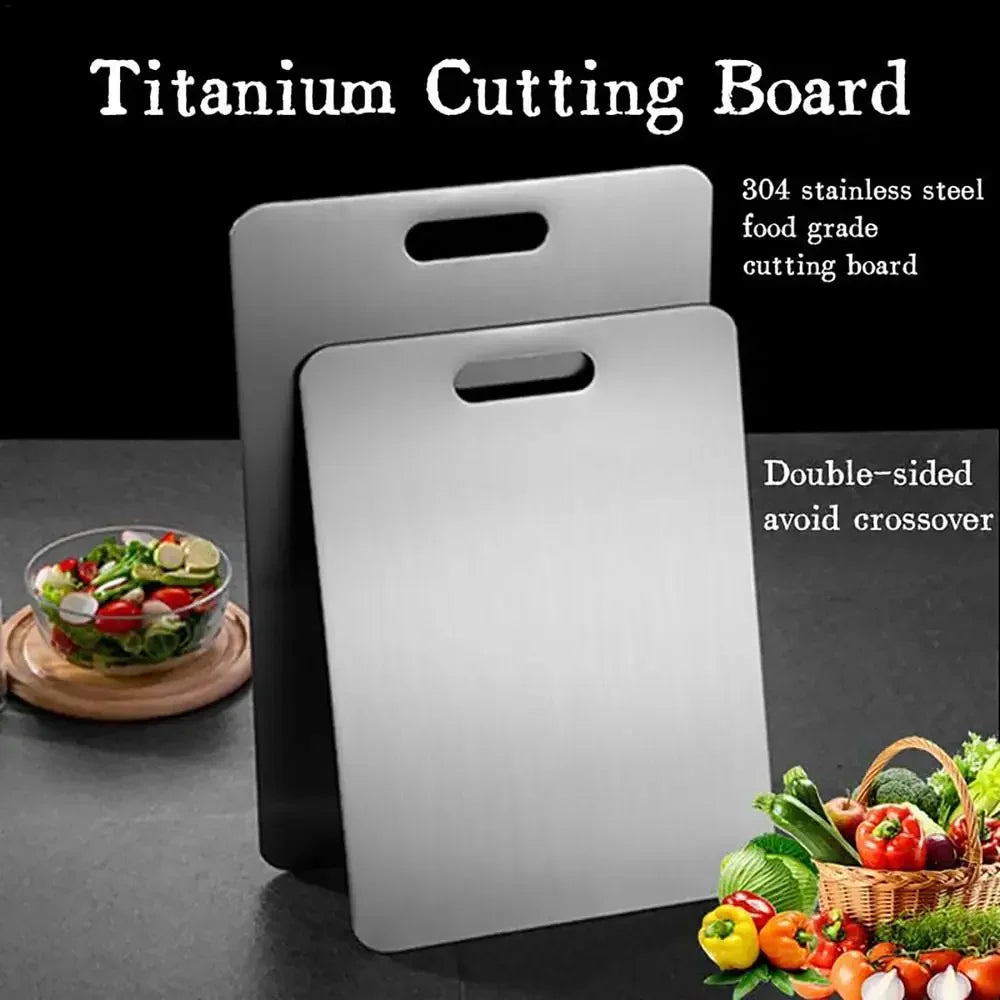 Titanium Stainless Steel Double Sided Cutting Board