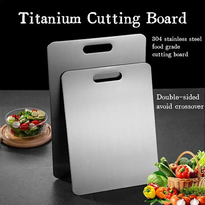 Titanium Stainless Steel Double Sided Cutting Board