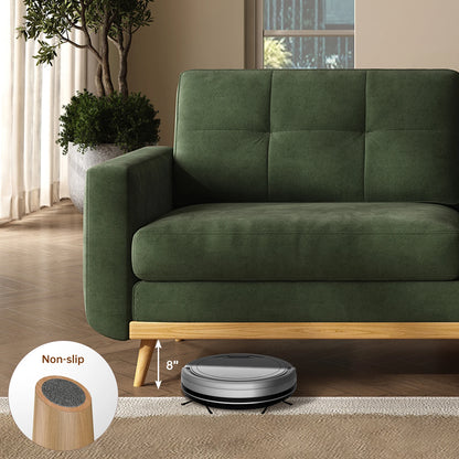 67 Inch Mid Century Modern Wooden Loveseat