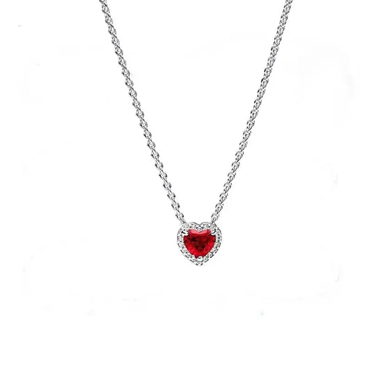 Colorful Heart 925 Sterling Silver Necklace