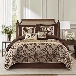Red Gold 9-Piece Queen Comforter Set