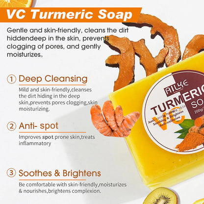 AILKE Natural Turmeric Exfoliating Soap Bar