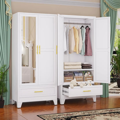 71 Inch Steel Armoire Wardrobe Closet Cabinet