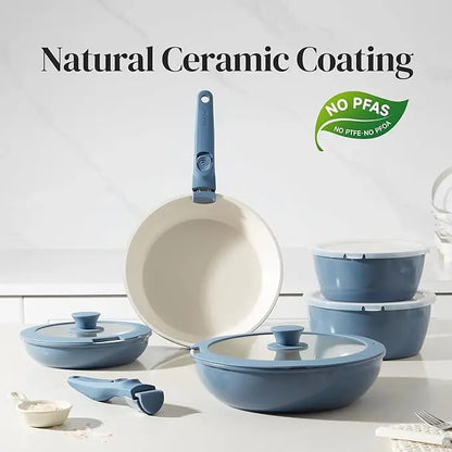 11pcs Ceramic Nonstick Cookware Set Oven Safe