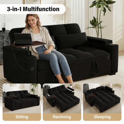 Convertible Sofa Bed Swivel Side Table
