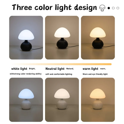 Powered Mushroom LED Lamp – Portable Bedside Accent Light for Bedroom & Office