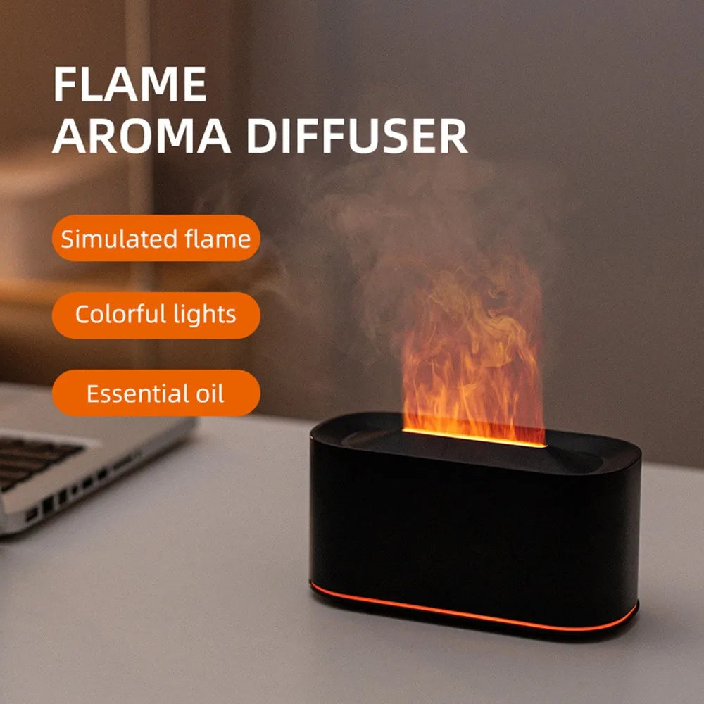 Flame Colorful LED Aroma Essential Oil Diffuse