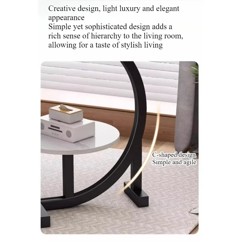 Medieval Cloud Double-Layer Round Side Table