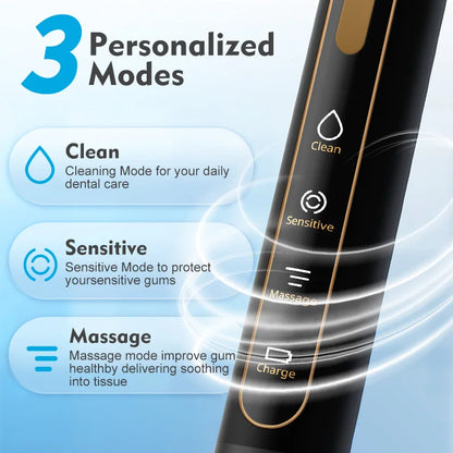 Sonic Electric Toothbrush Rechargeable 3 Modes IPX7