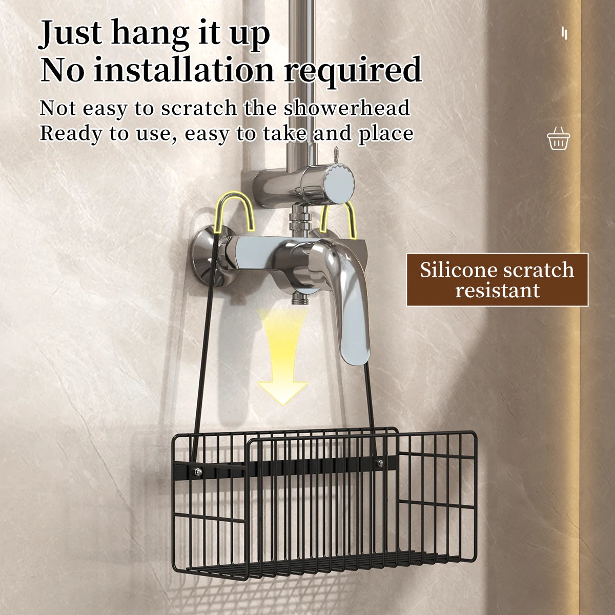 Hanging Showerhead Rack for Shampoo, Soap & Accessories
