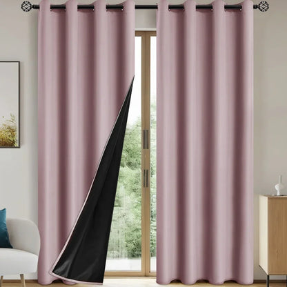 Modern 100% Blackout Solid Window Curtains