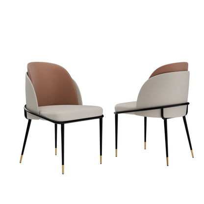 Luxurious Microfiber Silicone Leather Upholstered Dining Chairs