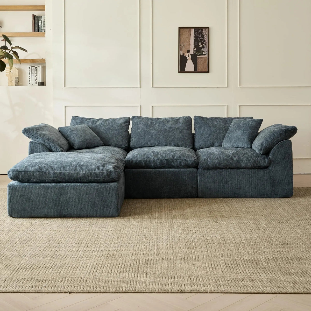 Oversized Modular Cloud Sectional Sofa with Ottoman