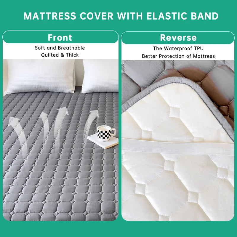 Quilted Waterproof Thick Mattress Topper Pad