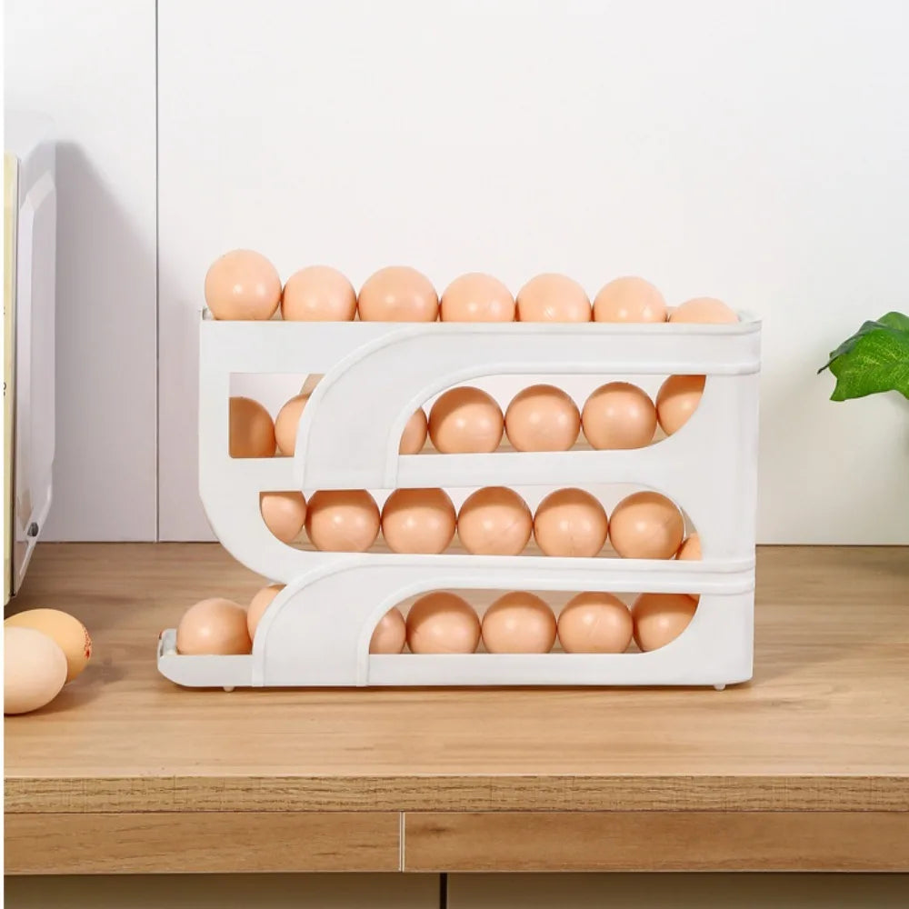 Automatic Rolling Egg Holder Storage Rack