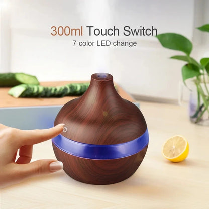 Ultrasonic Wood Grain Aroma Air Diffuser