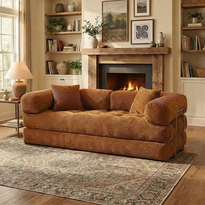 4-in-1 Queen Corduroy Futon Sofa Bed