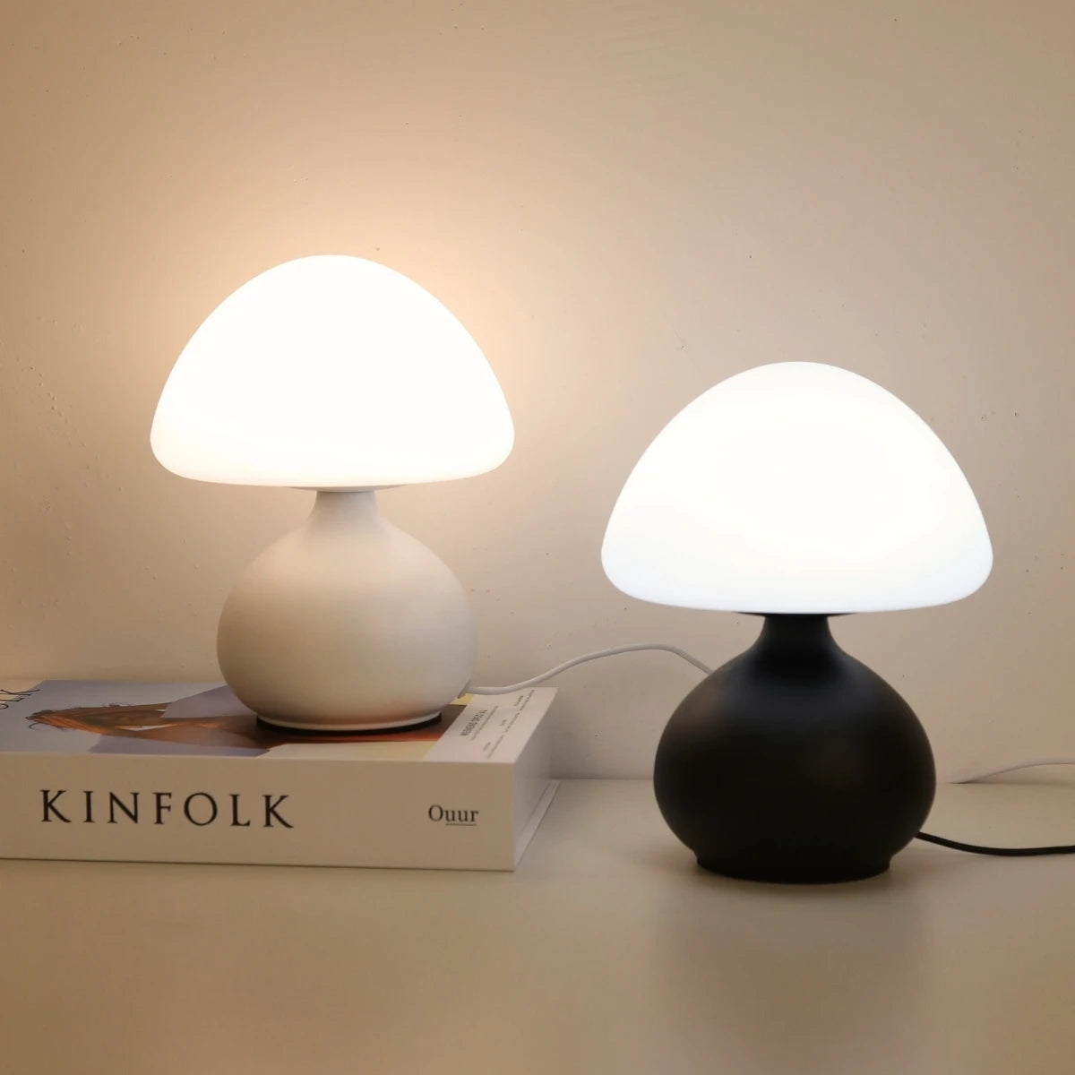 Powered Mushroom LED Lamp – Portable Bedside Accent Light for Bedroom & Office